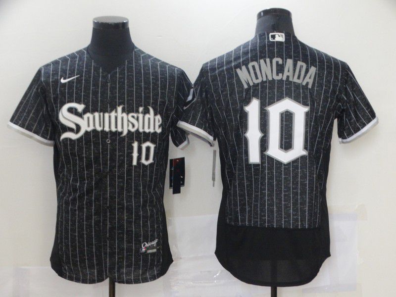 Men Chicago White Sox 10 Moncada City Edition Black Elite Nike 2021 MLB Jerseys